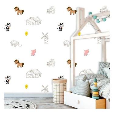 Imagem de Papel De Parede Autoadesivo Baby Fazendinha - Inove Papéis de Parede