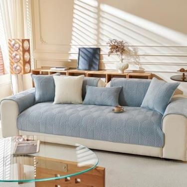 Imagem de Capa curta de pelúcia para sofá, capa universal antiderrapante para sofá em formato de L, protetor de toalha para sala de estar, A3, P 110 x 180 cm, 1 peça