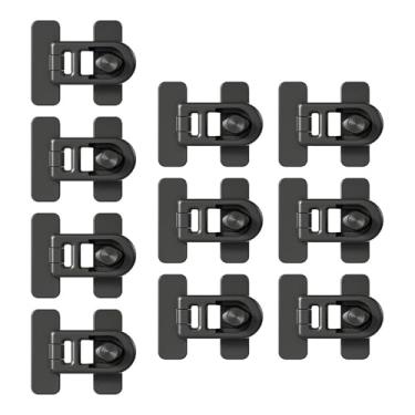 Imagem de YIJU 10x trava à prova de criança fechaduras de geladeira sem broca fechaduras de armário fechaduras de forno para guarda-roupa armário geladeira porta, Preto