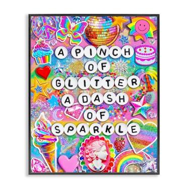 Imagem de Stupell Industries Pinch Of Glitter & Sparkle Black Framed Giclée, design por Jess Stempel, 28 x 35 cm