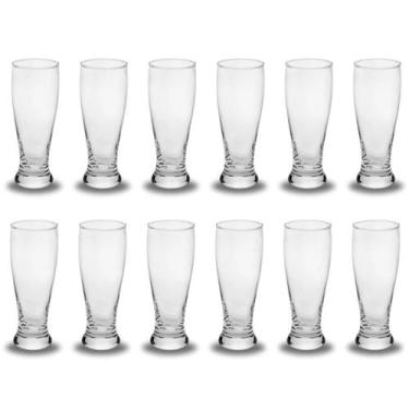 Imagem de Kit Jogo 12 Copos De Vidro Cerveja 200ml Restaurante Tulipa Bar Hotel 
