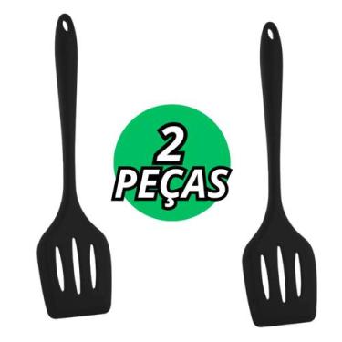 Imagem de Conjunto Espatula Vazada De Silicone Para Cozinha Air Fryer Lanchonete