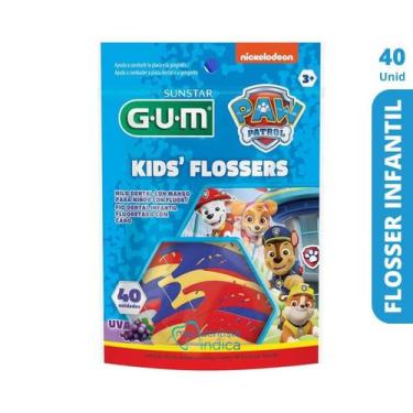 Imagem de Flossers Patrulha Canina  GUMFio Dental Infantil com Cabo  40 unidades