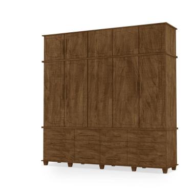 Imagem de Guarda Roupas Berlim 100% Mdf c/ 10 Portas 12 Gavetas Pés Madeira - Luapa - Malbec