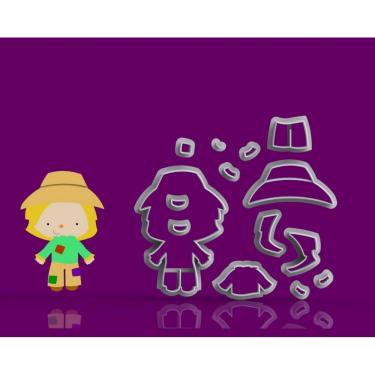 Imagem de Cortador Kit O Mágico De Oz Espantalho Modular Tamanho 6Cm