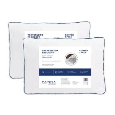 Imagem de Kit 2 Travesseiro Ergosoft Camesa Suporte Firme Ergonômico 50x70cm