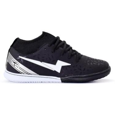 Imagem de Chuteira Futsal Botinha Cronos Masculino Feminino Futebol Quadra Sola Costurada Cano Baixo (Preto/Branco, BR, Adulto, Numérico, 37)