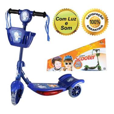 Imagem de Patinete Scooter Até 35kg Brinquedo Musical Luzes - Azul - Art Brink