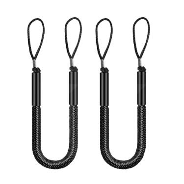 Imagem de Corda de amarração de corda de ancoragem de ancoragem para barcos Cordas de ancoragem elástica de choque para caiaque de barco, jet ski, pontão, canoa, barco elétrico WaveRunner preto (2 X)
