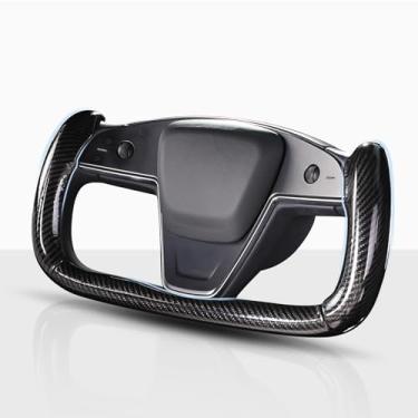 Imagem de Capa de volante para volante Tesla Yoke, capa de volante de carro para Tesla Model S 2021-2023 / Model X 2021-2023 Acessórios de volante preta