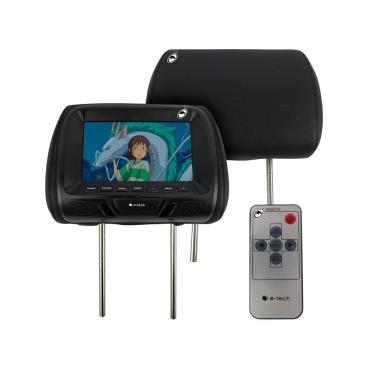 Imagem de Par Encosto / Descanso De Cabeça E-Tech - Universal - Couro Tela LCD 7´ - 2 Peças