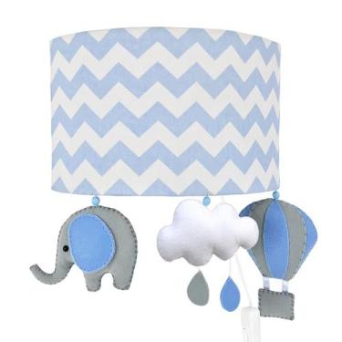 Imagem de Arandela Meia Lua Elefante Balão ul Quarto Bebê Infantil - Potinho de 