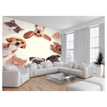 Imagem de Papel De Parede 3D Animais Cão Gato Petshop 3,5M Anm415 - Você Decora