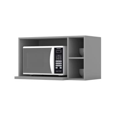 Imagem de Armário Aéreo Micro-ondas Americana Cinza - Móveis Henn Cinza