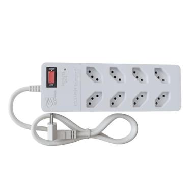 Imagem de Filtro de Linha iCLAMPER Energia 8 com Proteção contra Surtos Elétricos(DPS) 8 Tomadas, 3 Pinos, 10 Amperes para PC, Notebook, Monitor, Impressora, PS5, Alexa e etc, Bivolt, Cabo de 1m Branco