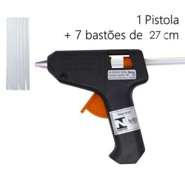 Imagem de Kit Aplicador pistola de cola quente pequena bivolt (110v e 220v) 10w 