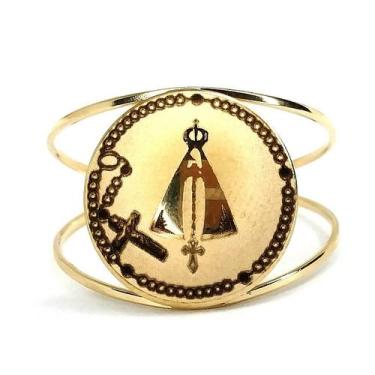 Imagem de Anel de ouro 18k Nossa Senhora Aparecida Terço a Laser . - Elegancy Jo