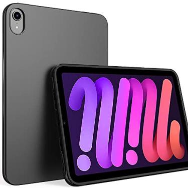 Imagem de Capa para iPad Mini 6 2021, PUXICU Slim Design Matte TPU Borracha Macia Silicone Capa Protetora para Apple iPad Mini 6ª Geração Tablet de 8,3 polegadas - Preta