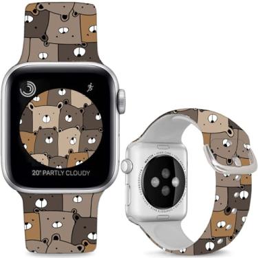 Imagem de Sjiangqiao Pulseiras de silicone macio compatíveis com Apple Watch de 38 mm, 40 mm, 41 mm e 42 mm (série 10), iWatch SE/SE2, pulseiras esportivas de substituição compatíveis com iWatch séries 10, 9, 8