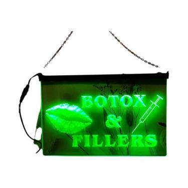 Imagem de Letreiro De Néon LED Vintage Com Lábios, Seringa, Preenchimentos De Bo