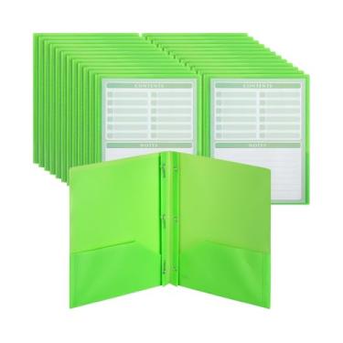 Imagem de Mr. Pen - Pastas de plástico com bolso frontal transparente, 24 pastas verdes para documentos, pastas de filtro, cor verde