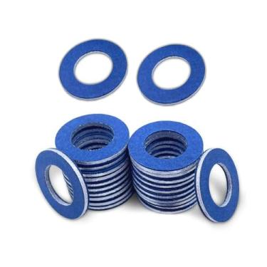 Imagem de ijuicy 24 peças de junta de parafuso de drenagem de óleo de carro, junta de vedação do plugue de drenagem de óleo do cárter do motor, peça de reposição à prova de vazamento de ajuste firme