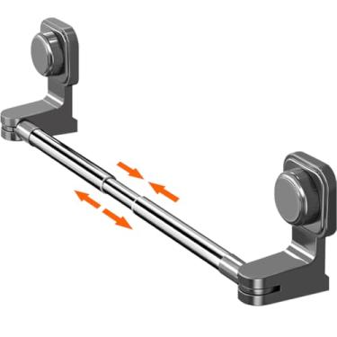 Imagem de EHERDM Barra de toalha extensível com ventosa de 30,5 a 61 cm, suporte de toalhas removível para chuveiro, aço inoxidável, suporte único, sem broca, montado na parede, varão de cabide para banheiro