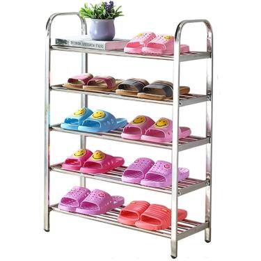 Imagem de Sapateira Prateleira Inox 5 Andares Calçado Sandalia Tenis Rack Orgnizaçao Casa Hall de Entrada Recepçao Multiuso