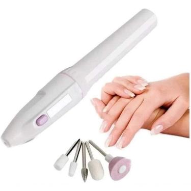 Imagem de Máquina De Lixa De Unhas Elétrica C/ Bolça Portátil A Pilhas Kit De Unhas De Gel Brocas...