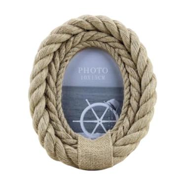 Imagem de Ioensy Porta-retratos de madeira prático estilo fazenda porta-retratos lembranças presentes para hotel café apartamento quarto mesa, Oval 6inch