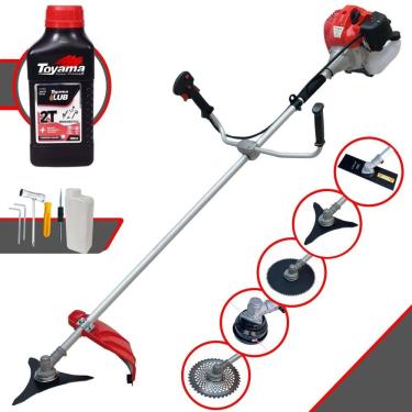 Imagem de Roçadeira Cortador de Grama Anmax CG520P-TB À Gasolina 2 Tempos 52cc 2,2HP 10.000rpm Multifuncional Completa Com 5 Opções de Cortes + ÓLEO TOYAMA