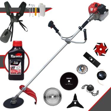 Imagem de Roçadeira Completa À Gasolina Anmax CG520P-TB 52cc 2,2HP Alta Rotação Ideal Para Todos os Tipos de Trabalhos Com 8 Opções de Cortes + ÓLEO TOYAMA 2T