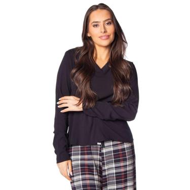 Imagem de Blusa Feminina Cativa Viscose Gola V Preto-Feminino