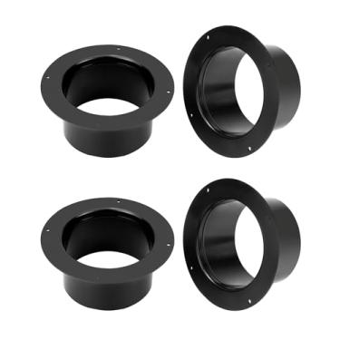 Imagem de QWORK Flange de conector de duto de 10 cm, pacote com 4 flanges de conector de ventilação do secador para ventilação do secador e sistema de ventilação de aquecimento/resfriamento