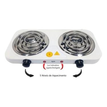 Imagem de Fogareiro Eletrico 2000w Cooktop Bak 2 Bocas Branco