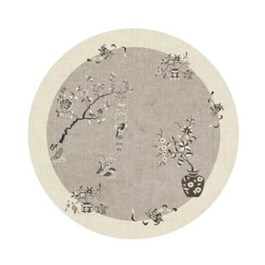 Imagem de Tapete de estudo redondo e espesso, leve, luxuoso, para sala de estar, decoração de quarto, retrô (160x160 cm/E)