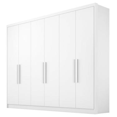 Imagem de Guarda Roupa Casal Linea 6 Portas 4 Gavetas Neve com Nicho - Novo Horizonte