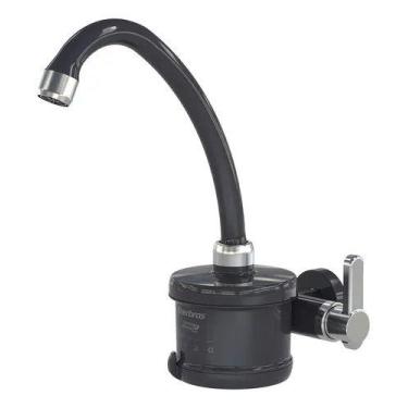 Imagem de Torneira Eletrica Parede Clean 5500w Preta Cromado 220v Enerbras, 220v