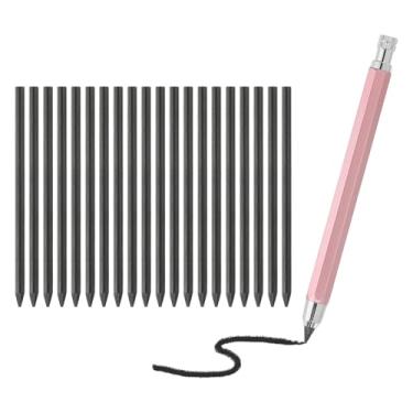 Imagem de PATIKIL Lapiseira de 5,6 mm, suporte mecânico grande para lápis de chumbo, suporte automático grande, com 20 peças, grafite 2B para desenho, arte, esboço, marcenaria, rosa