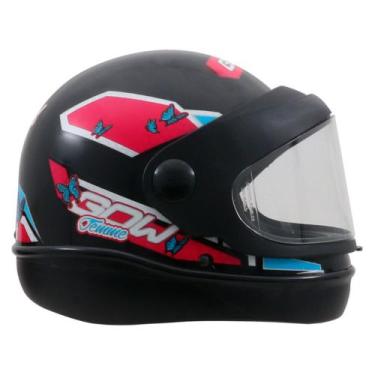 Imagem de Capacete de Moto Interlagos N58 239068 - Gow, PTO/BCO/ROSA