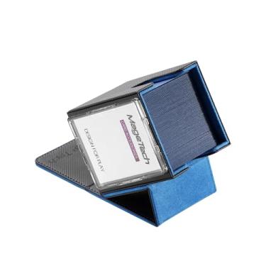Imagem de Mage Tech Adventurer [Hero] Modular Deck Box – Fits 100+ Single-Sleeved Cards – Includes Avatar Card Holder & Pocket Dice Box – Expandable Design – Enigma (Black/Blue)