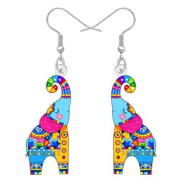 Imagem de YAYAKO Brincos de elefante fofos de acrílico com pingente de animal joia anime elefante presentes para mulheres, Medium, Acrílico, Sem pedra preciosa