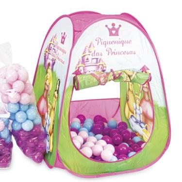 Imagem de Toca Barraca Infantil Piquenique Das Princesas Rosa com 25 Bolinhas