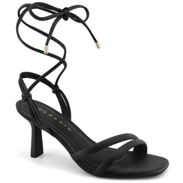 Imagem de Sandália Salto Fino Amarração, Feminino, Ramarim, Preto, 34