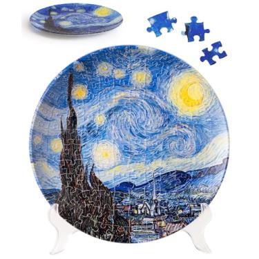Imagem de PieceRelax Prato Quebra-Cabeça 3D 124 Peças - Van Gogh A Noite Estrelada Presente Exclusivo E Decoração Para Casa Com Plástico [Pl1002]
