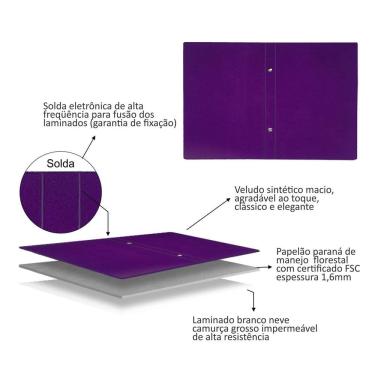 Imagem de Album Para 40 Fotos 15X21 Veludo Macio Azul Marinho Elegante