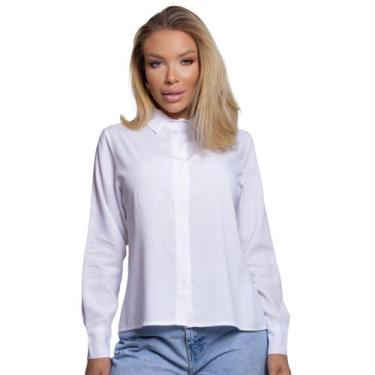 Imagem de Camisa Feminina Social Gola Polo Manga Longa Com Botões - Gisele Freit