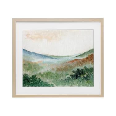 Imagem de Stupell Industries Impressão emoldurada de bétula de paisagem verde sonhadora design sob vidro por Nikita Jariwala, 17 x 21