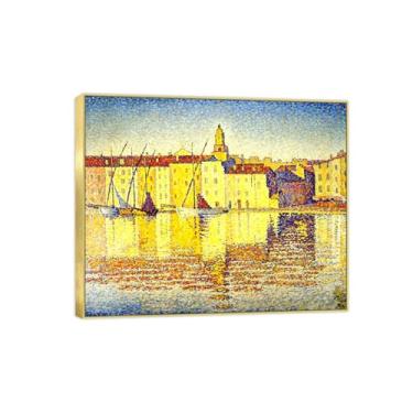 Imagem de Famosa pintura de arte de parede em tela para decoração de casa - casas em porta - pôster e impressões com moldura dourada para sala de estar 50 x 60 cm 20 x 24 pol