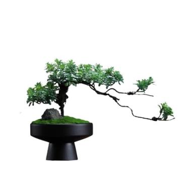 Imagem de Plantas artificiais, árvore de bonsai artificial, planta verde falsa em vaso para sala de estar, decoração de casa, bonsai artificial